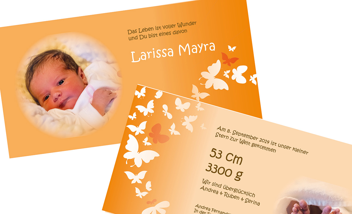 Geburtskarte Larissa