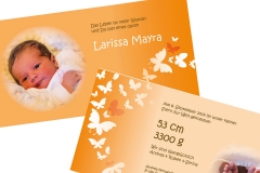 Geburtskarte Larissa